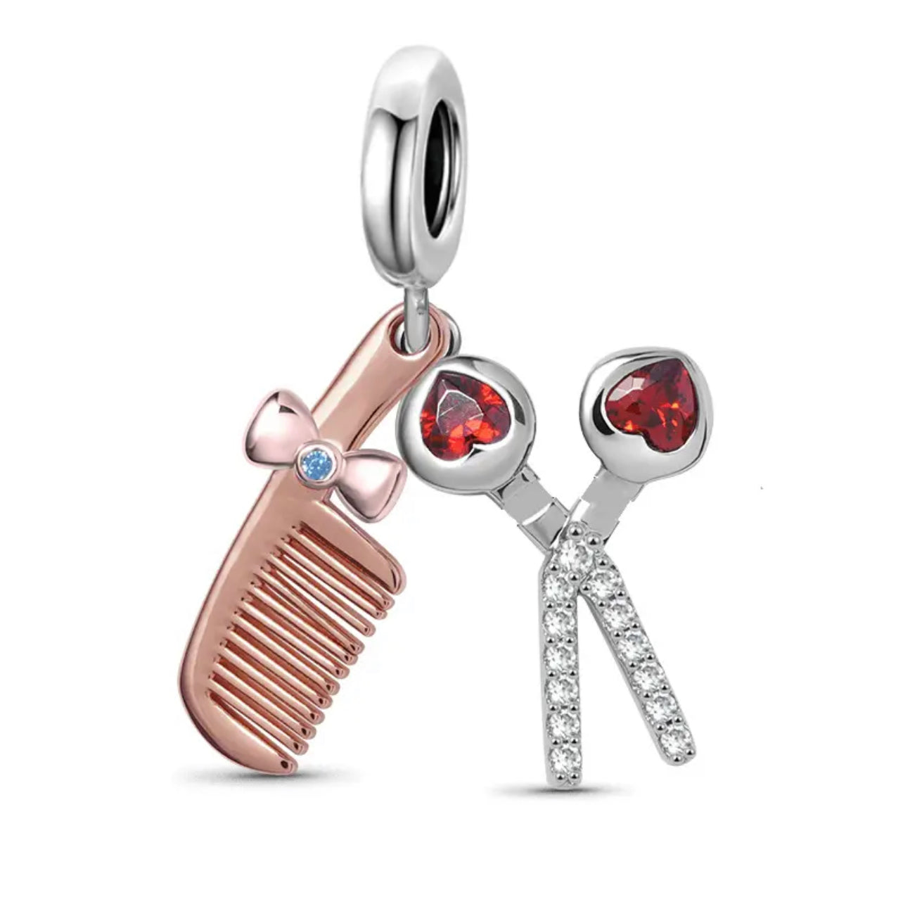 Colgante Tijeras y Peine Dos Tonos