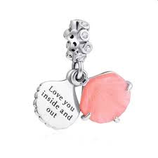 Charm Concha Cristal Rosado “Love You Inside and Out”