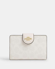 Coach Mila Small Flap Wallet – Signature Canvas  Blanca