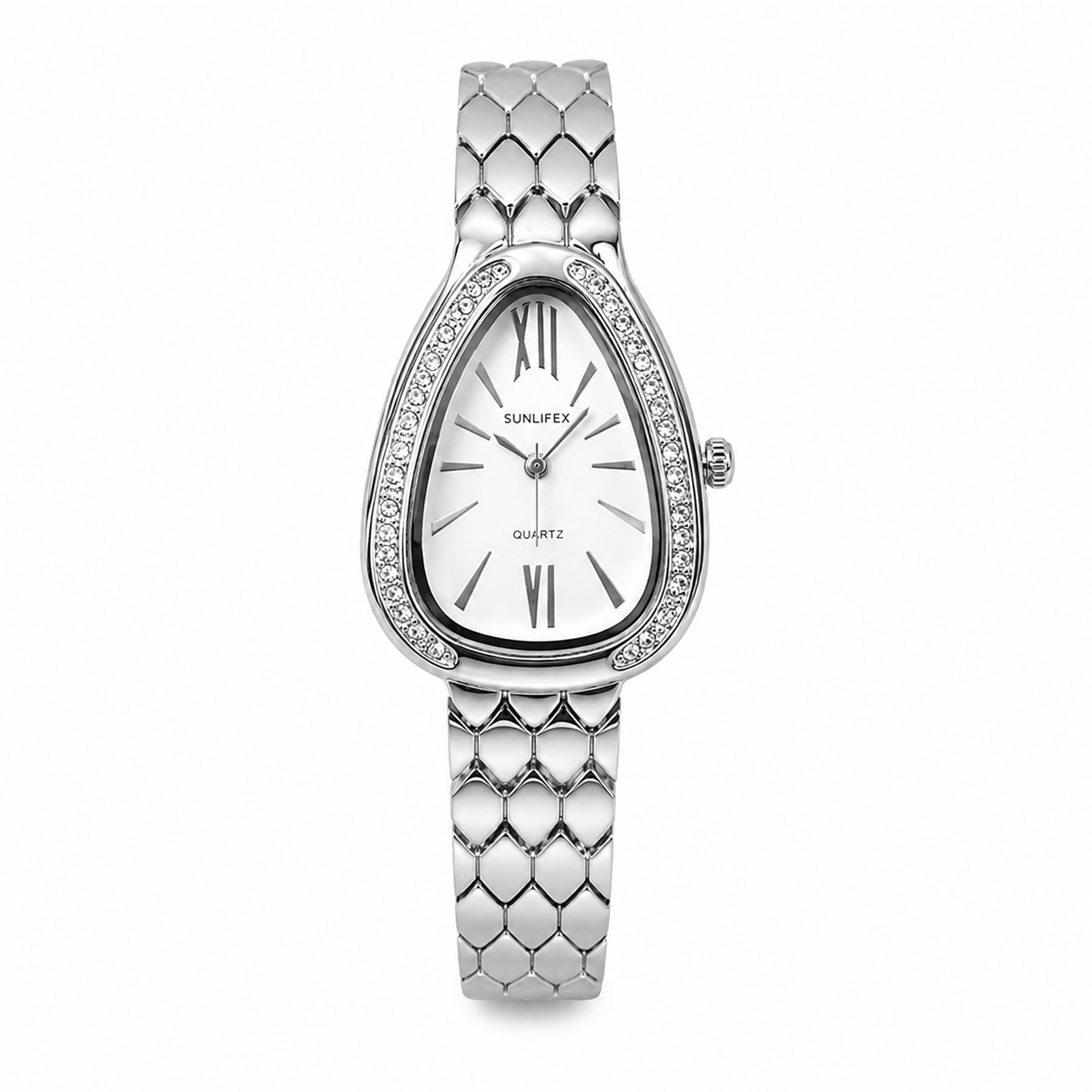Reloj SUNLIFEX Tipo Bvlgari Plateado Completo