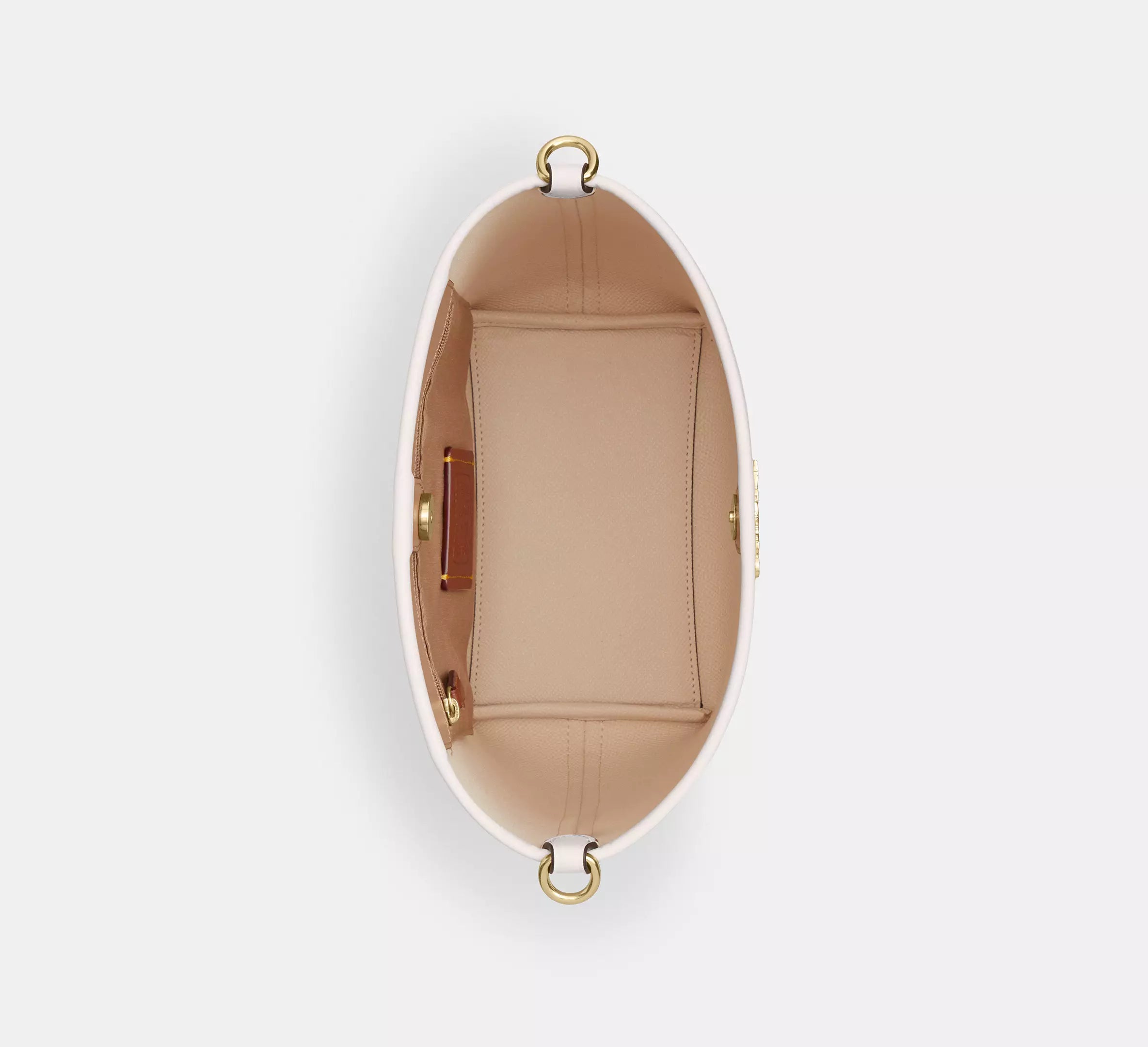 Coach bucket City Small en lona de firma Blanca