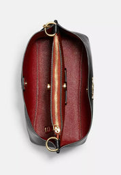 Coach Bucket Mollie Negra Interior Rojo