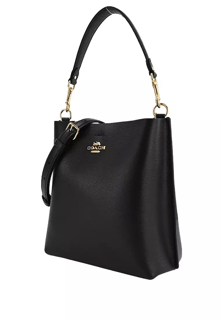 Coach Bucket Mollie Negra Interior Rojo