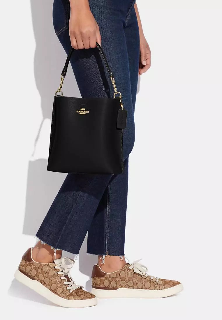 Coach Bucket Mollie Negra Interior Rojo