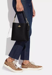 Coach Bucket Mollie Negra Interior Rojo