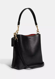 Coach Bucket Mollie Negra Interior Rojo