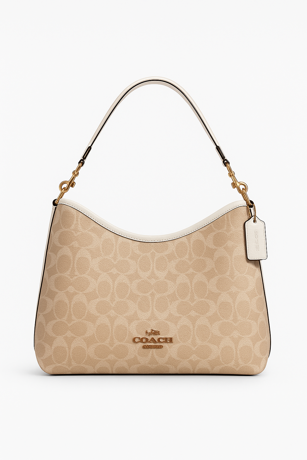 Coach Laurel Shoulder Bag Signature Canvas Blanco/Crema