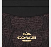 Coach Tarjetero en Signature Canvas – Negro & Caoba