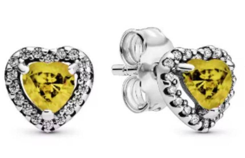 Pendientes Amarillo Corazon Relieve