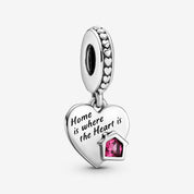 Charm colgante con forma de corazón "Amo mi hogar"