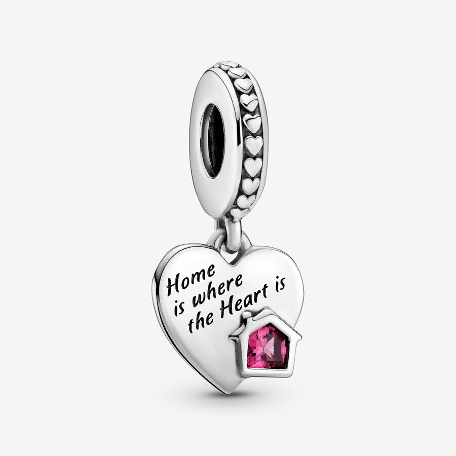 Charm colgante con forma de corazón "Amo mi hogar"