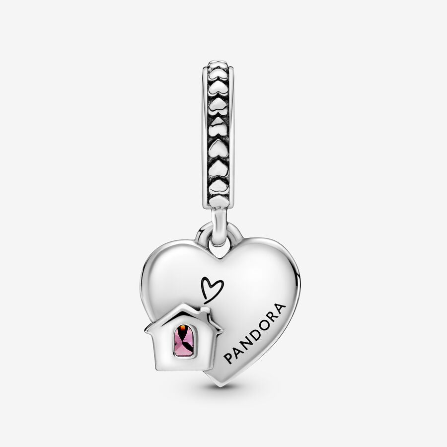 Charm colgante con forma de corazón "Amo mi hogar"
