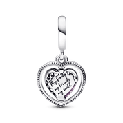 Charm Colgante de Familia Globo Terráqueo Giratorio y Corazón