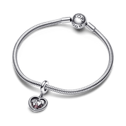 Charm Colgante de Familia Globo Terráqueo Giratorio y Corazón