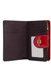 Coach Medium Corner Zip Wallet Roja