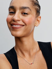 Collar Flecha y Corazón Rojo Cristal de Murano Plata de primera ley