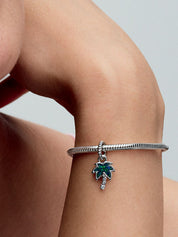 Charm Colgante Palmera Verde Opalescente
