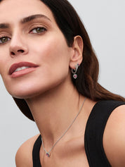 Collar Corazón Rosa Halo Brillante