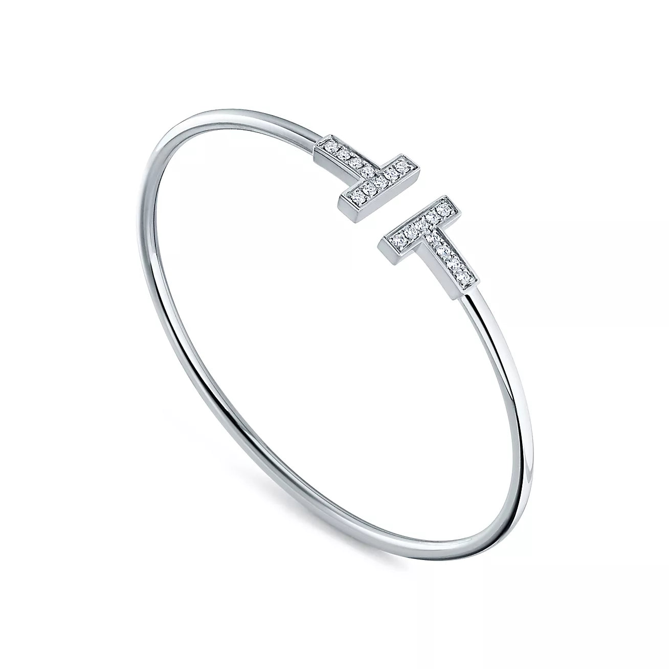 Pulsera Tiffany T Wire Plateada Con Zirconias