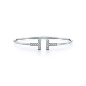 Pulsera Tiffany T Wire Plateada Con Zirconias