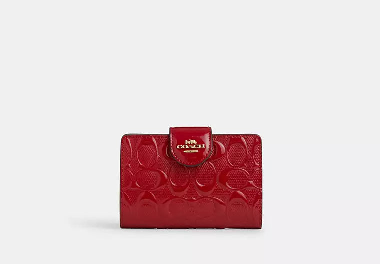 Coach Medium Corner Zip Wallet Roja