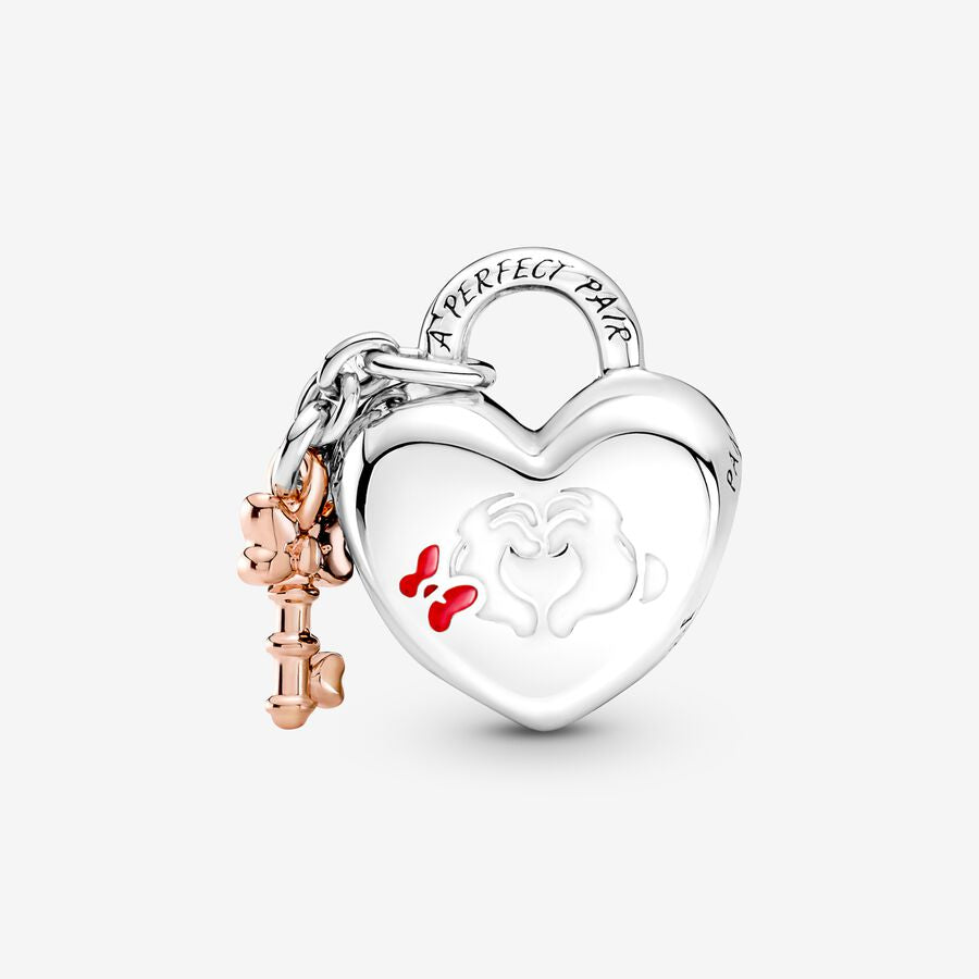 Charm Candado Mickey y Minnie Mouse de Disney