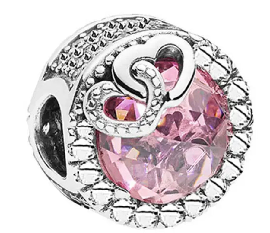 Separador Piedra Rosa Corazón Enlazado