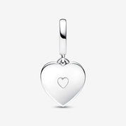 Charm Colgante MOM Doble Corazón Blanco Anacarado