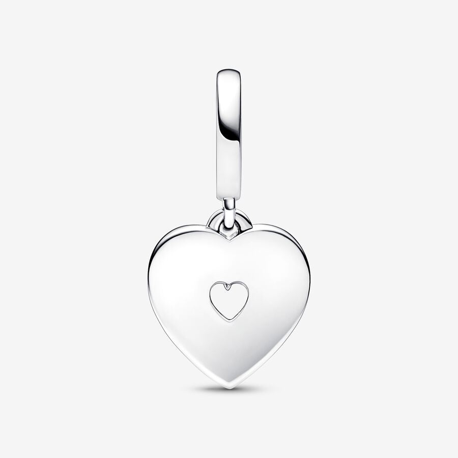 Charm Colgante MOM Doble Corazón Blanco Anacarado