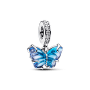 Charm Colgante Mariposa de Cristal Murano azul