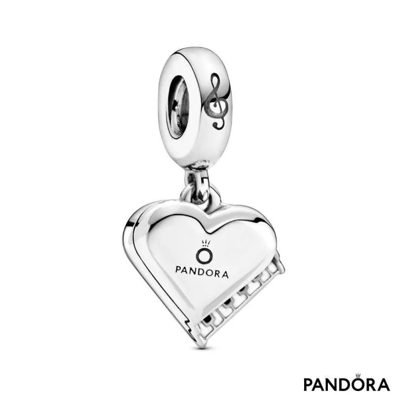 Charm colgante de corazón de piano de cola