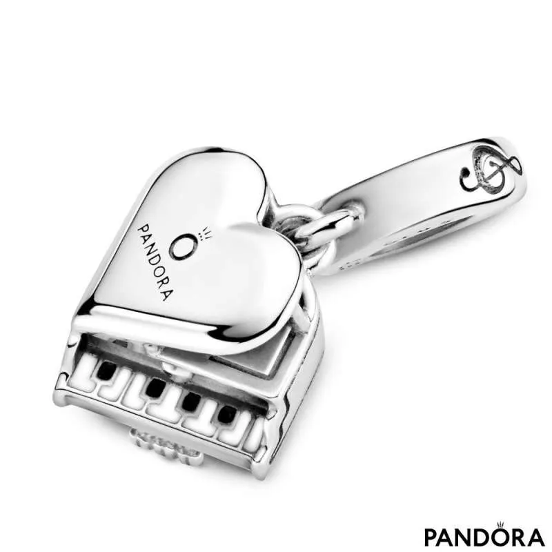 Charm colgante de corazón de piano de cola