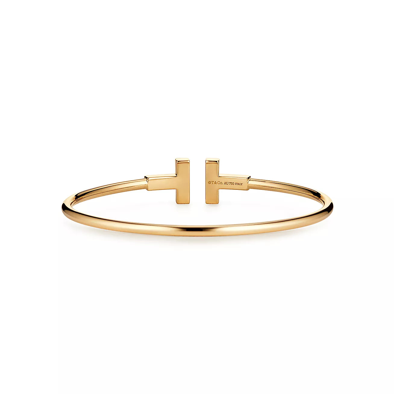 Pulsera Tiffany T Wire Dorada Con Zirconias