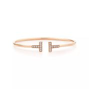Pulsera Tiffany T Wire Rose Gold Con Zirconias